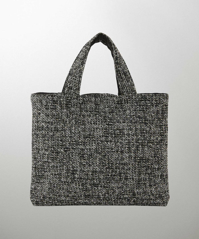 レディース バッグ 無地 ツイード リバーシブル オケージョン 春 夏 秋 冬 ヌビ サブバッグ アイボリー ブラック フリー