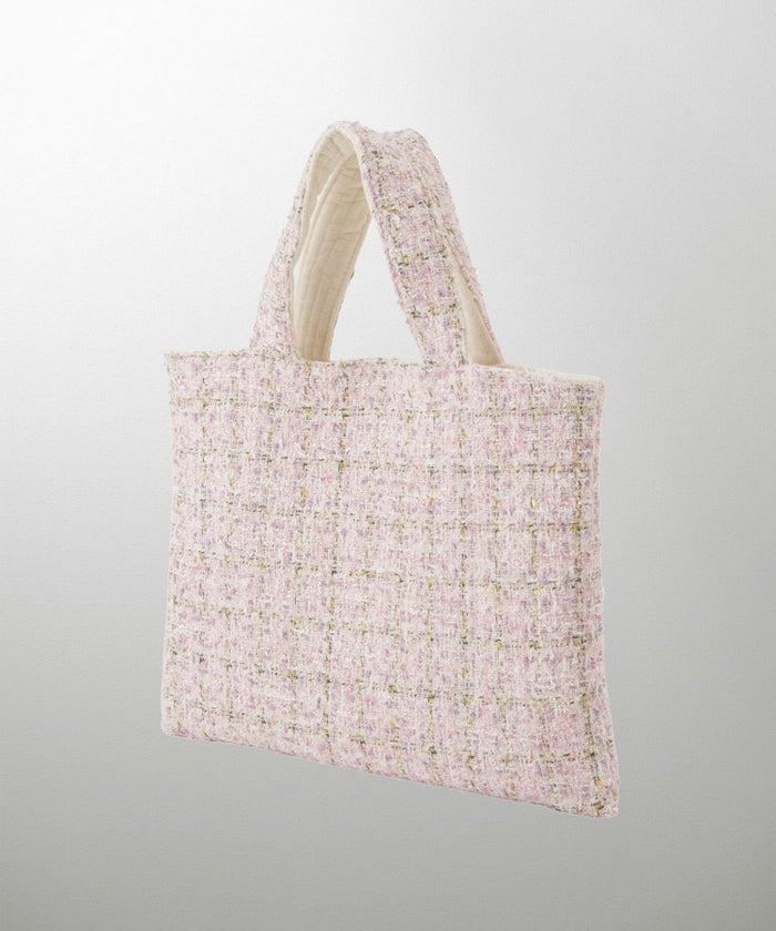 レディース バッグ 無地 ツイード リバーシブル オケージョン 春 夏 秋 冬 ヌビ サブバッグ アイボリー ブラック フリー