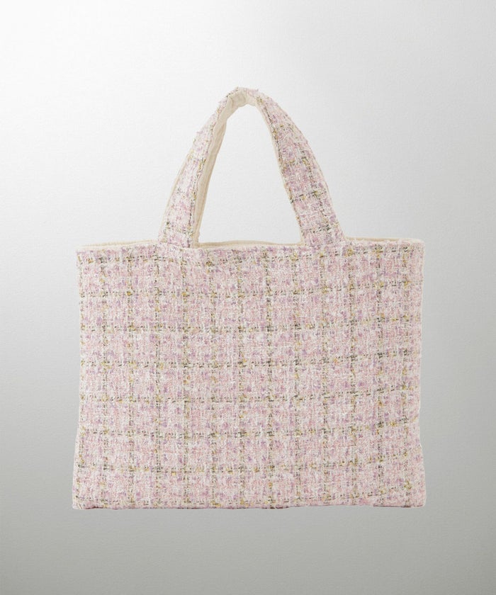 レディース バッグ 無地 ツイード リバーシブル オケージョン 春 夏 秋 冬 ヌビ サブバッグ アイボリー ブラック フリー