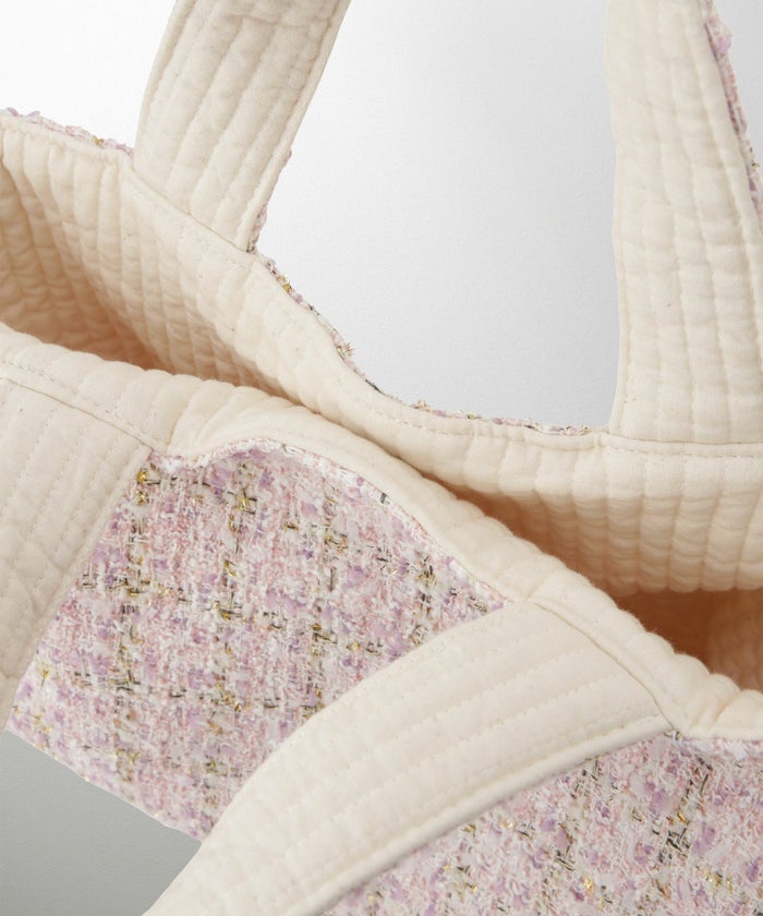 レディース バッグ 無地 ツイード リバーシブル オケージョン 春 夏 秋 冬 ヌビ サブバッグ アイボリー ブラック フリー