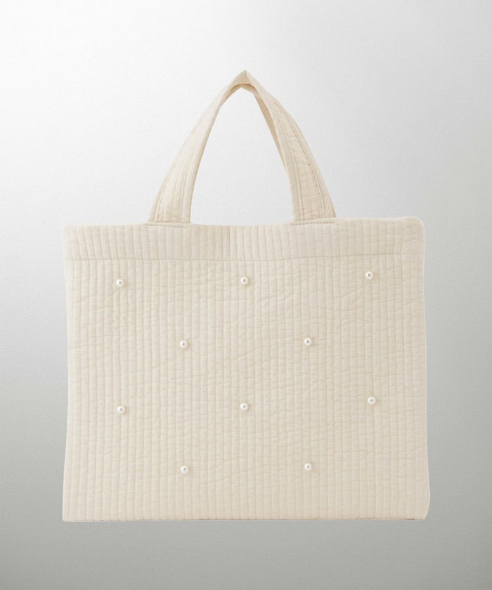 レディース バッグ パール リボン 配色 2way ヌビ 春 夏 秋 冬 サブバッグ きれいめ アイボリー ブラック フリー