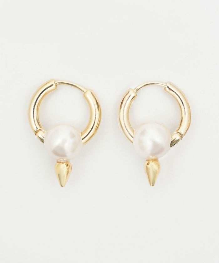 スタッズ ドロップ ピアス Studs Drop Pierce 真鍮  ポスト部分 ニッケル フリーメッキ プラパール パール 小ぶり デイリー スタッズ ドロップ ピアス Studs Drop Pierce （Liala）