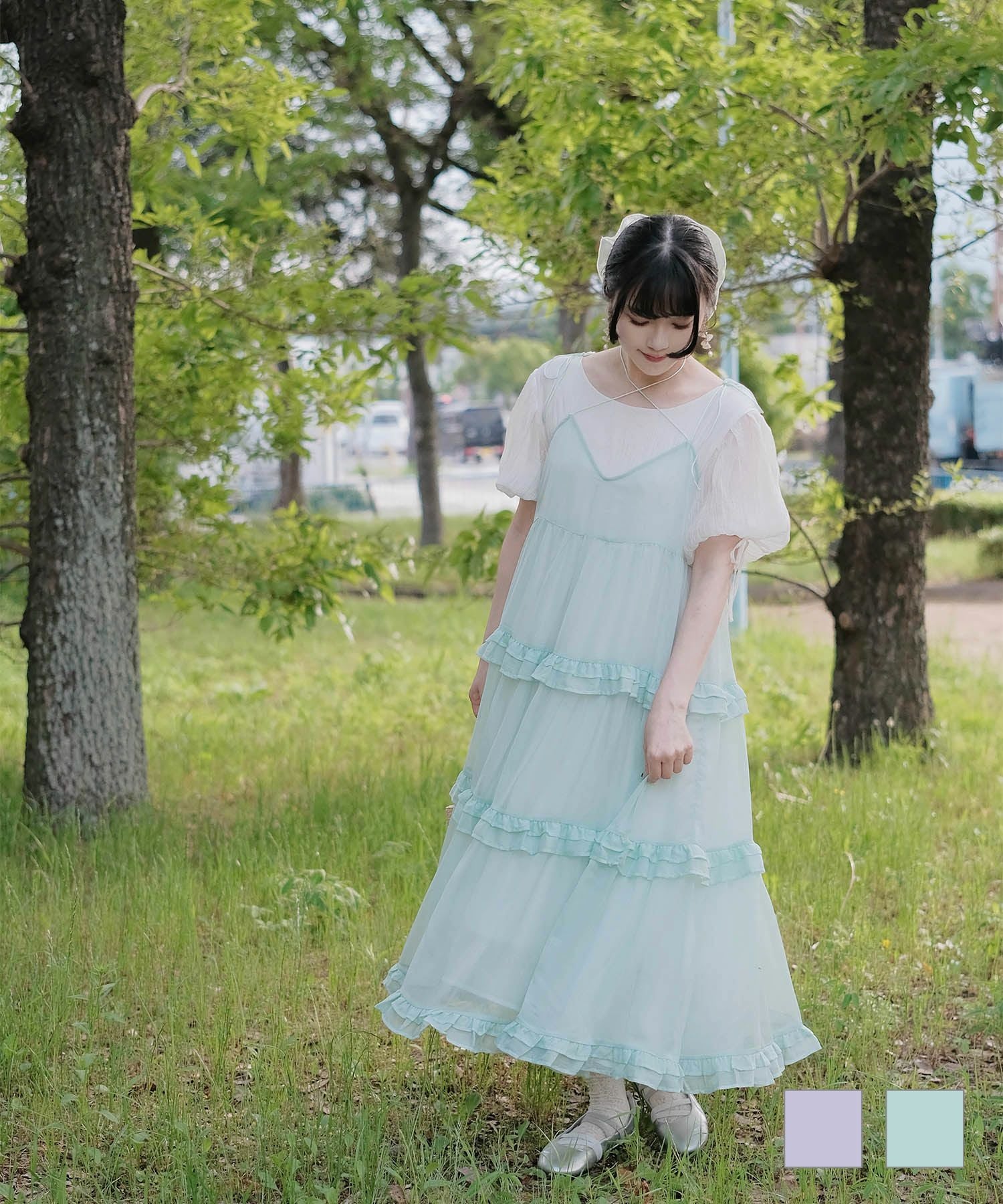 肩ひも キャミ シアー ワンピース Shoulder Rope Cami Dress