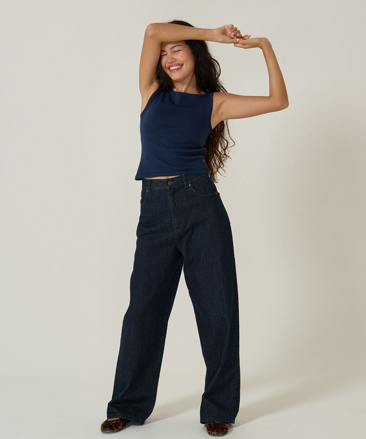 刺繍入り リボン ニット タンクトップ TINA：JOJUN 全3色｜tnj431-1119