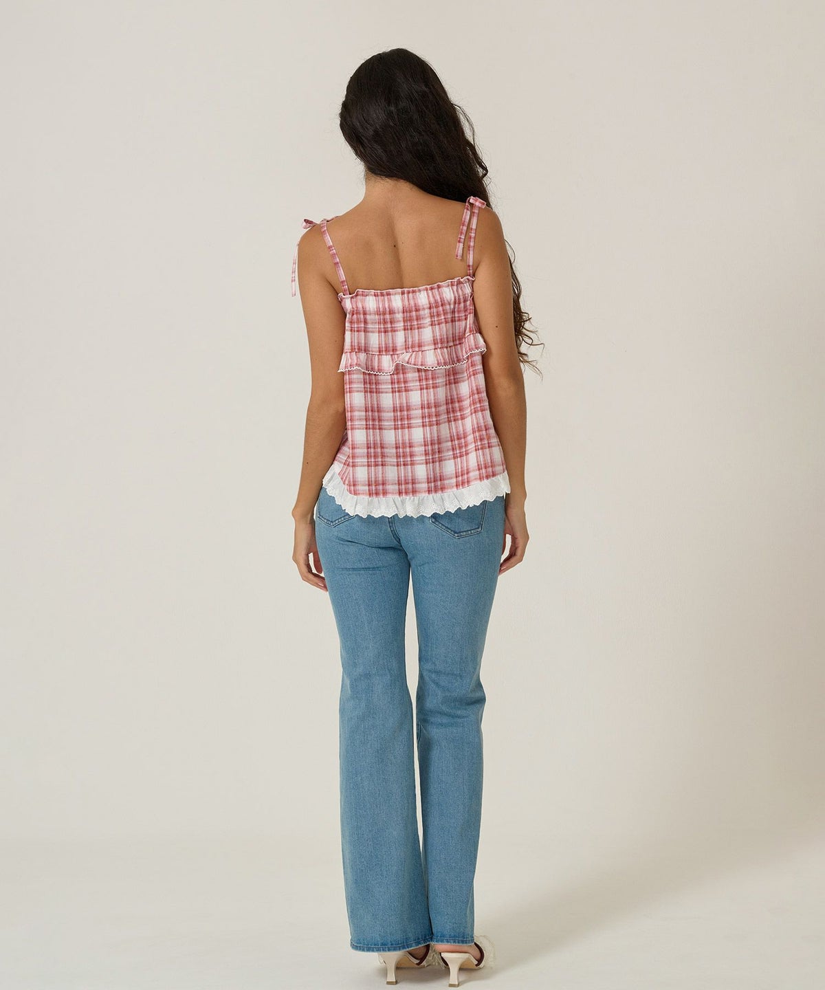 トップス/チュニック/キャミソール/チェック/レッ