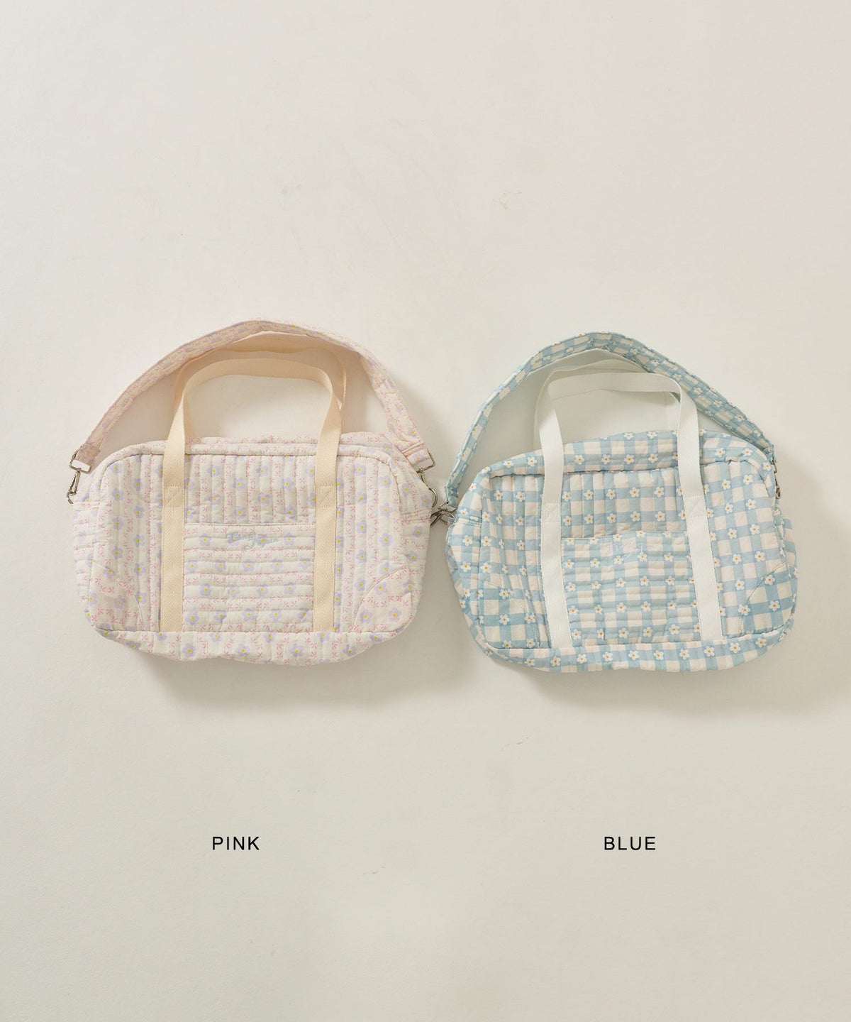 バッグ/トラベル/キルティング/ブルー/ピンク