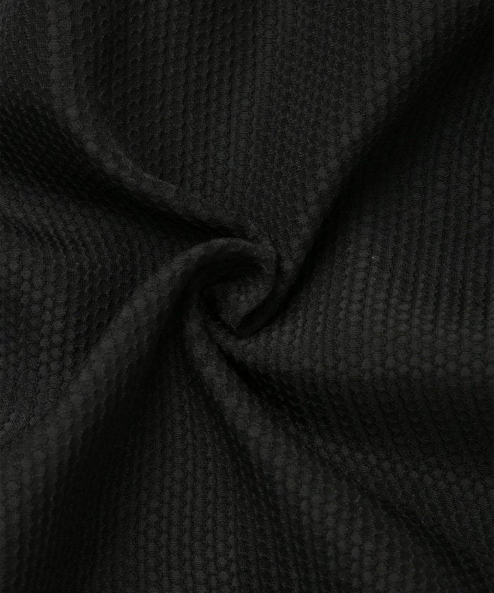 レディース トップス  ブラウス リボン ジャガード 半袖 きれいめ 上品 洗える ホワイト サックス ブラック M