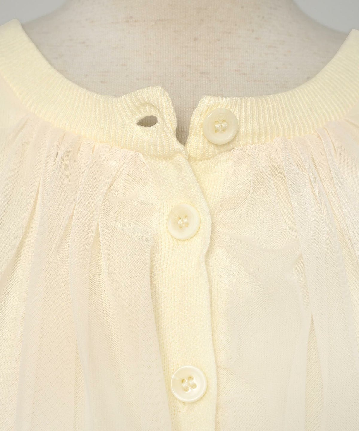 レディースファッションセレクトエレガントシンプルノースリーブニットトップス前後2WAY2WAYレイヤードチュールボリューム体型カバー上品カジュアルルーズ