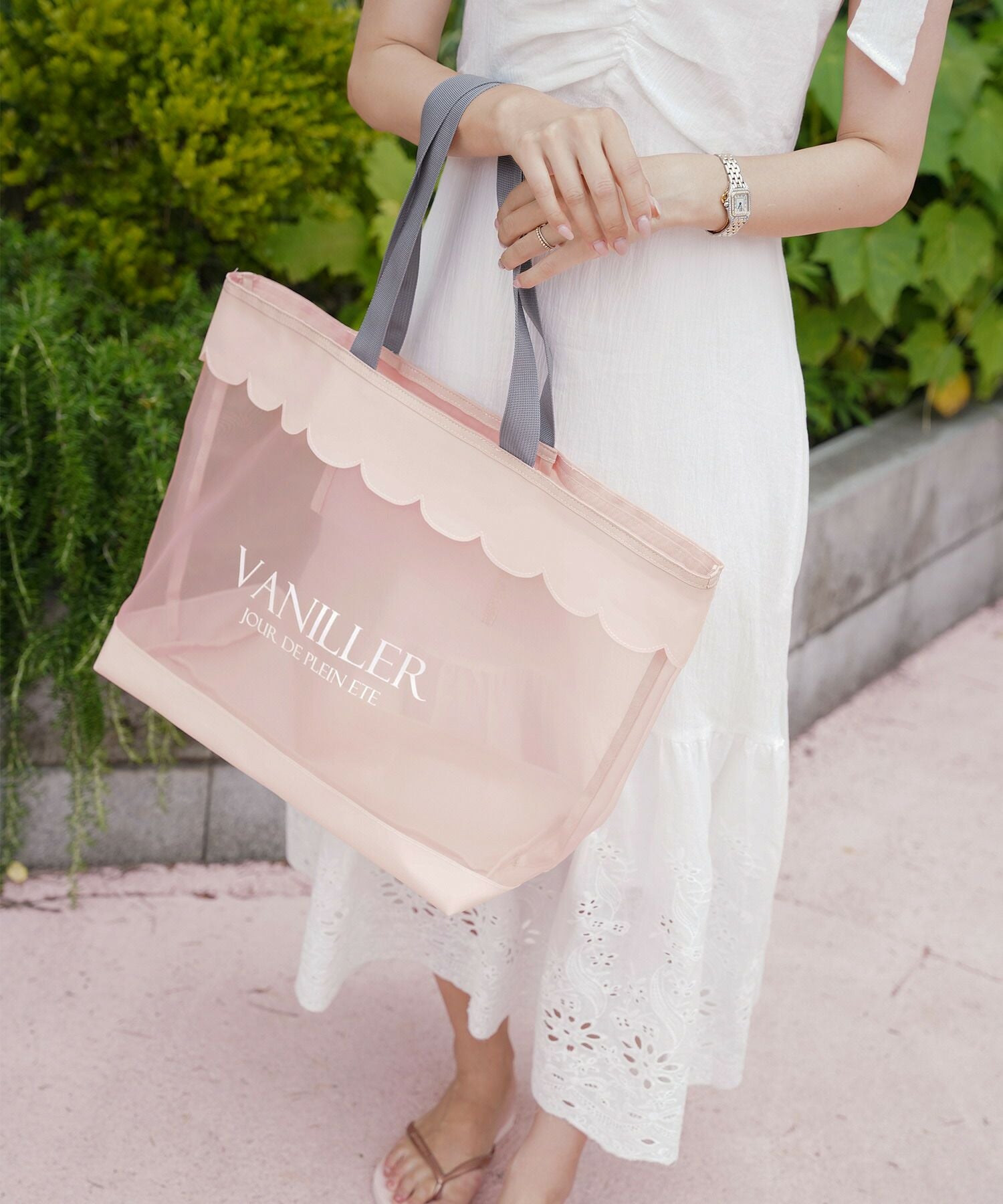 スカラップ メッシュ ラージ トートバッグ le reve vaniller