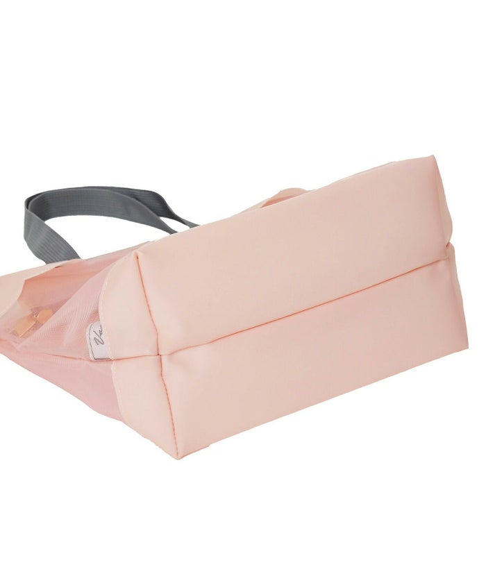 レディースファッションエレガントフェミニンメッシュバッグトートバッグスカラップロゴプリントオリジナルポーチセットポーチ付きミニポーチかわいいオフホワイトピンク軽量大容量透けPVC