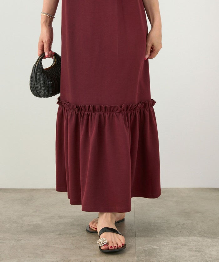 手洗い可かわいい上品きれいめ大人カジュアルシンプルノースリーブ体型カバーフェニミンジョイントスペース