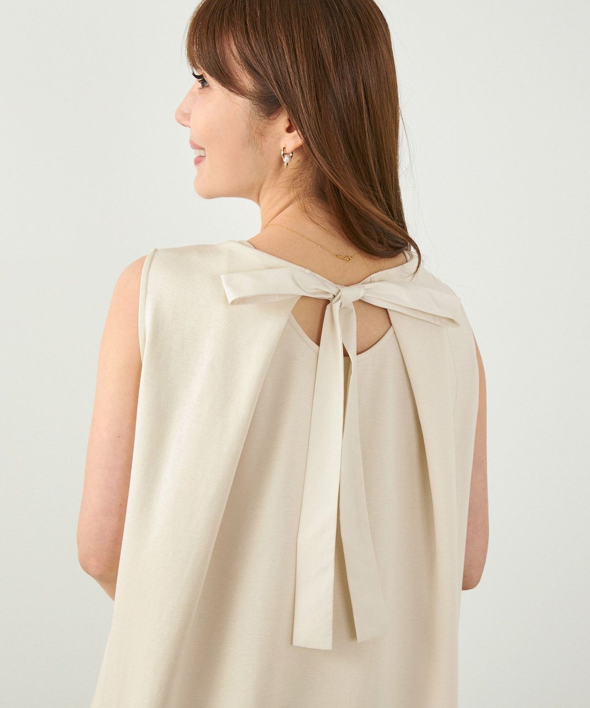 手洗い可かわいい上品きれいめ大人カジュアルシンプルノースリーブ体型カバーフェニミンジョイントスペース