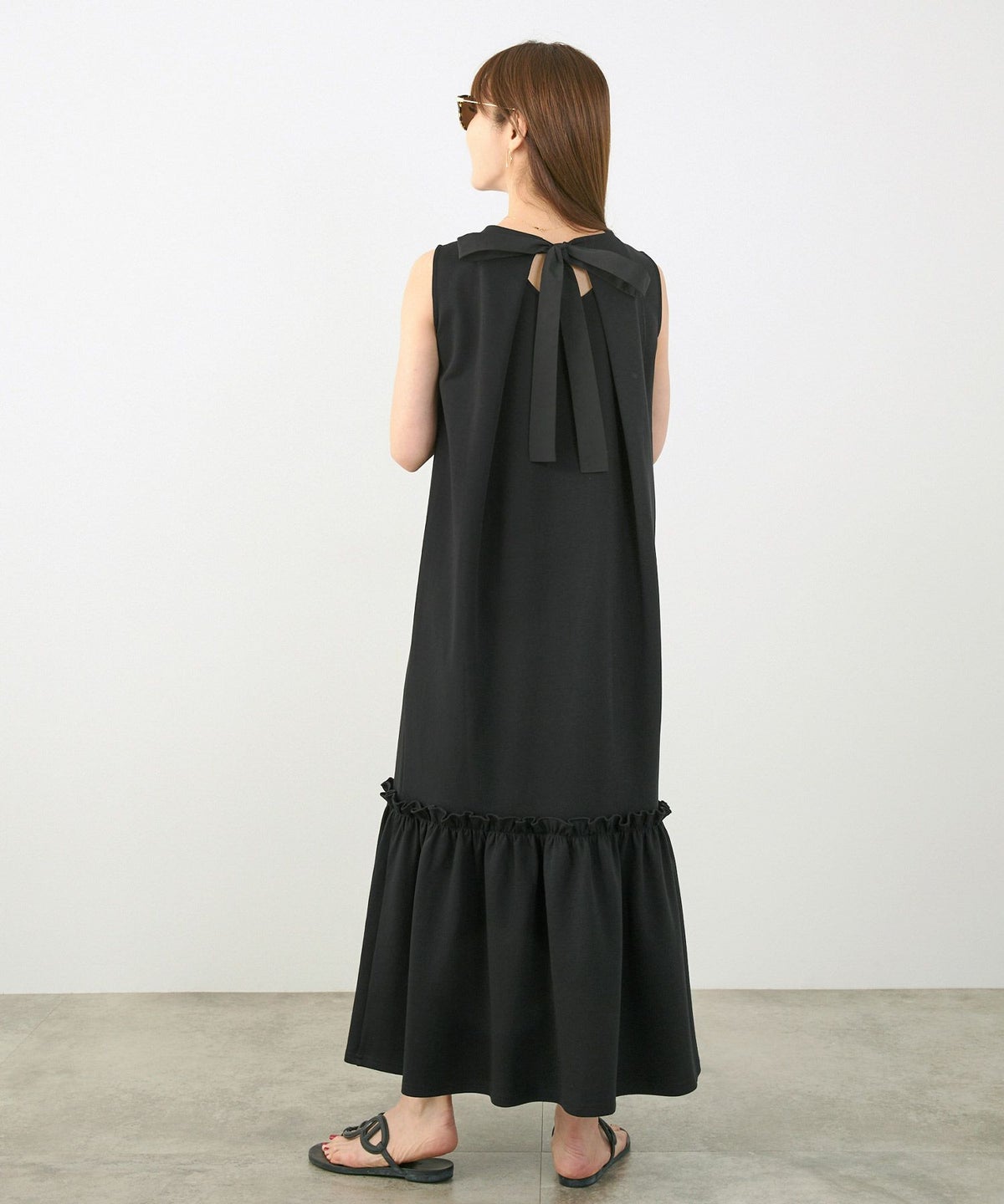 手洗い可かわいい上品きれいめ大人カジュアルシンプルノースリーブ体型カバーフェニミンジョイントスペース