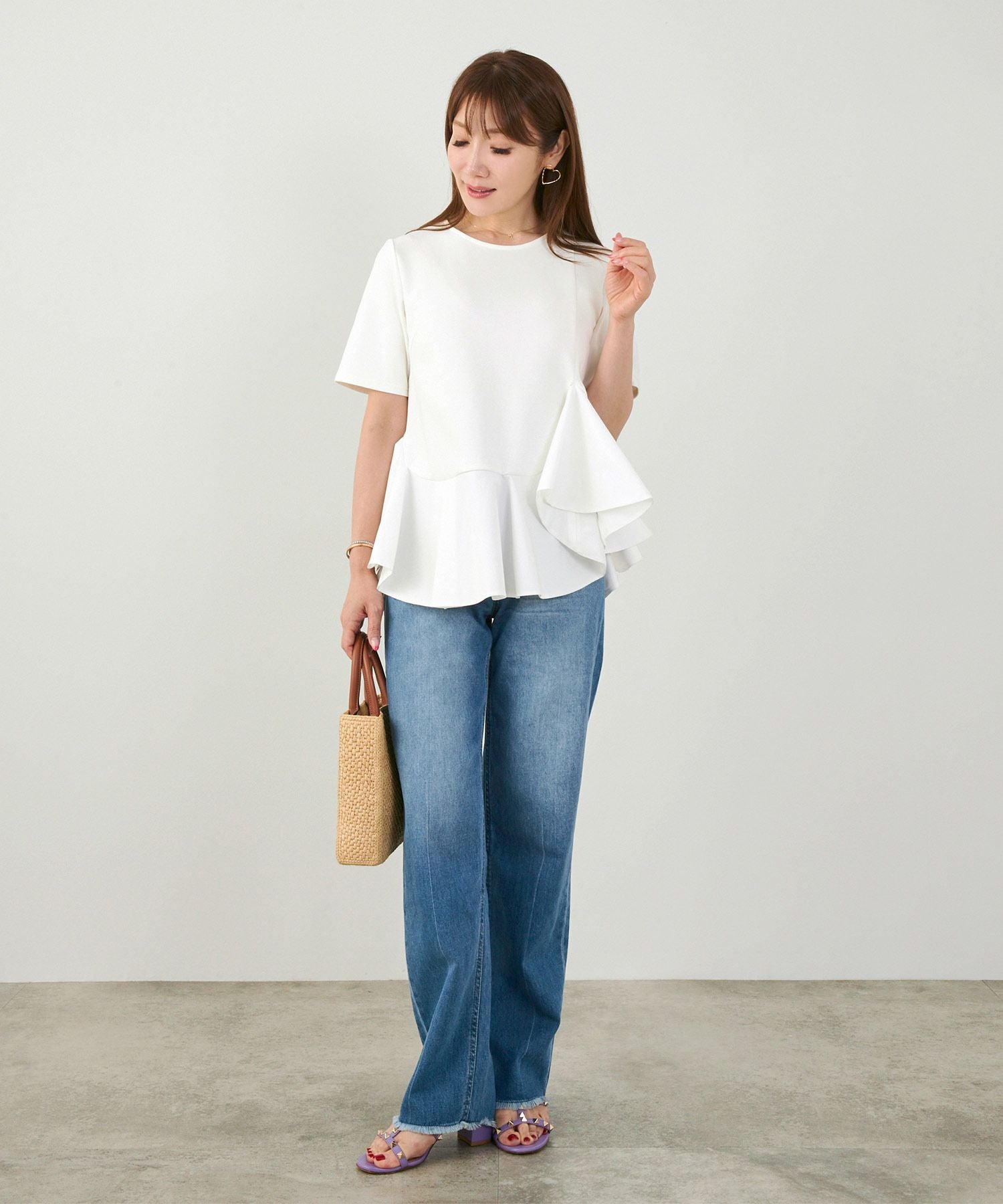 裾ランダム ペプラム カットソー Liala×PG