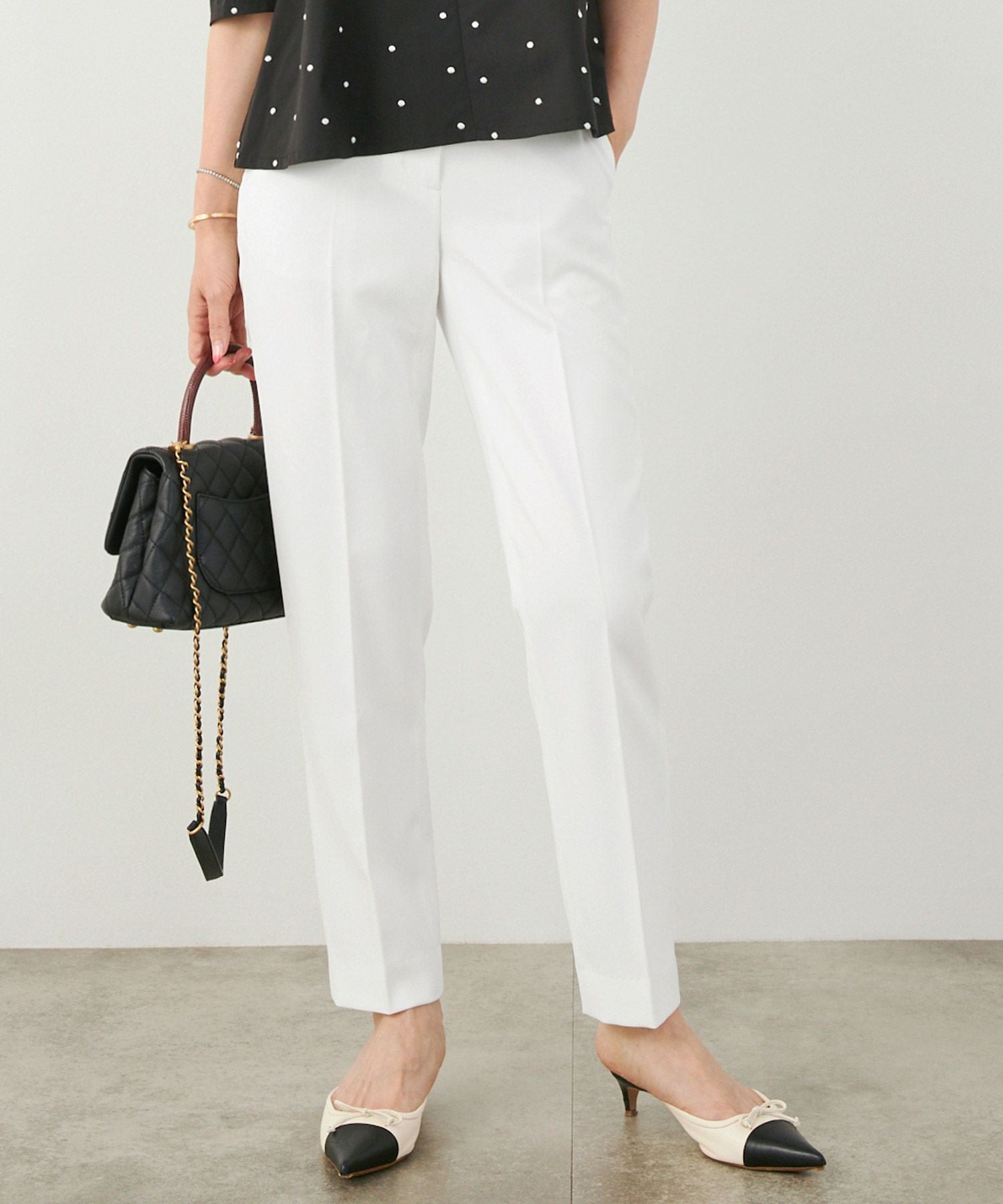 センタープレス ストレート 美脚 パンツ Liala×PG