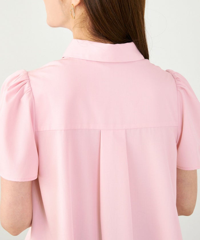 手洗い可かわいい上品きれいめ大人カジュアルオフィスシンプル襟付きイレヘム体型カバージョイントスペース