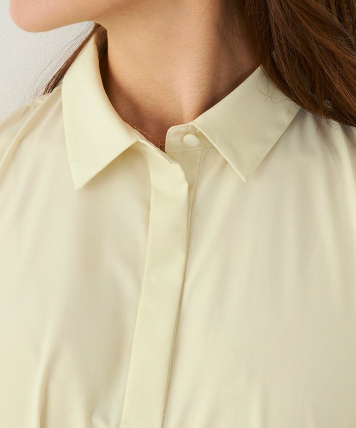 手洗い可かわいい上品きれいめ大人カジュアルオフィスシンプル襟付きイレヘム体型カバージョイントスペース