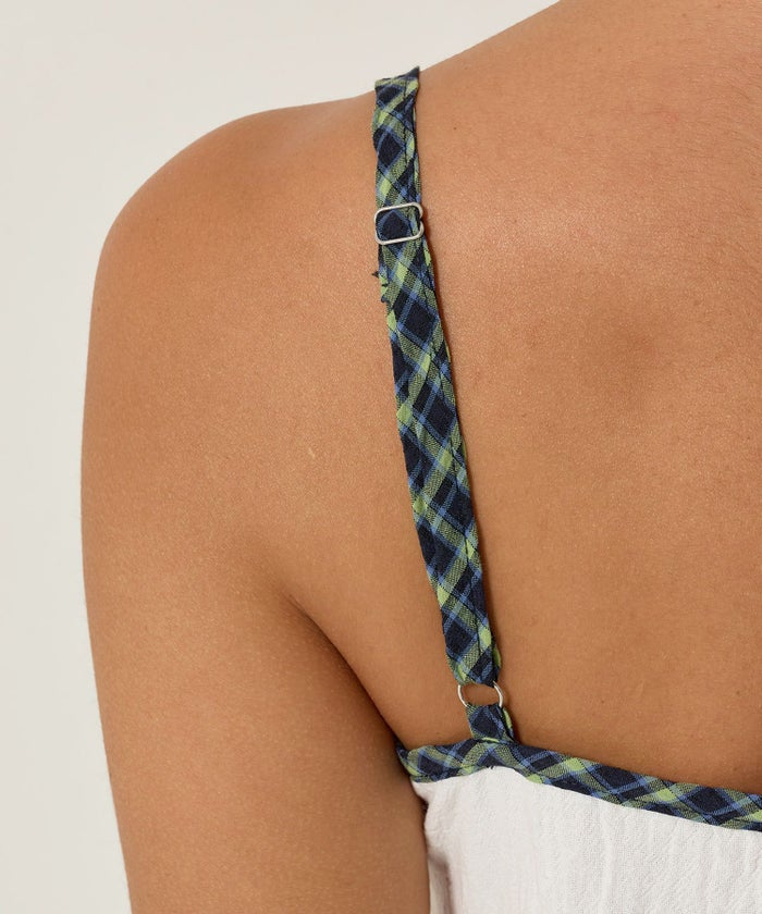 キャミワンピ/チェック/ワンピース/ホワイト