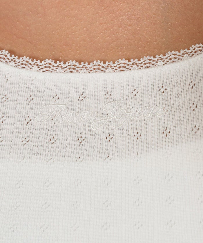 Tシャツ/レース/ボートネック/ホワイト