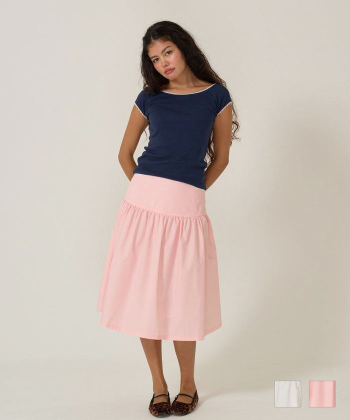 スカート/ボトムス/ミディ丈/ピンク