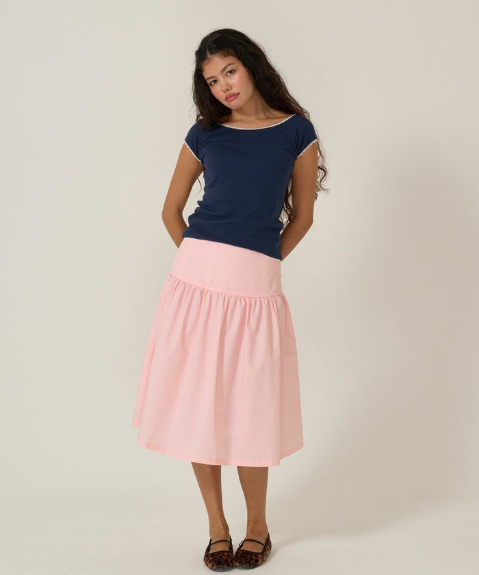 スカート/ボトムス/ミディ丈/ピンク