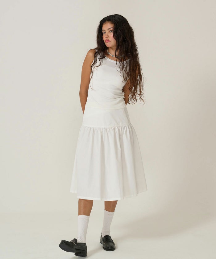 スカート/ボトムス/ミディ丈/ホワイト