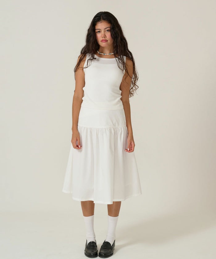 スカート/ボトムス/ミディ丈/ホワイト