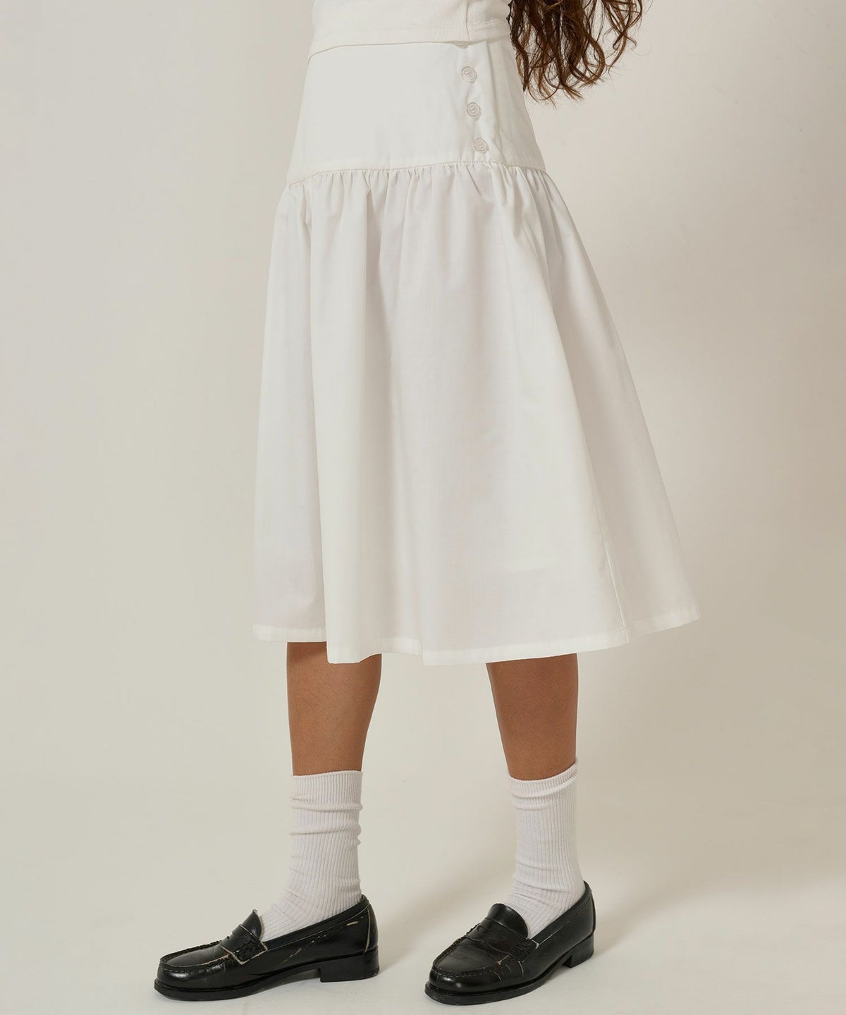 スカート/ボトムス/ミディ丈/ホワイト