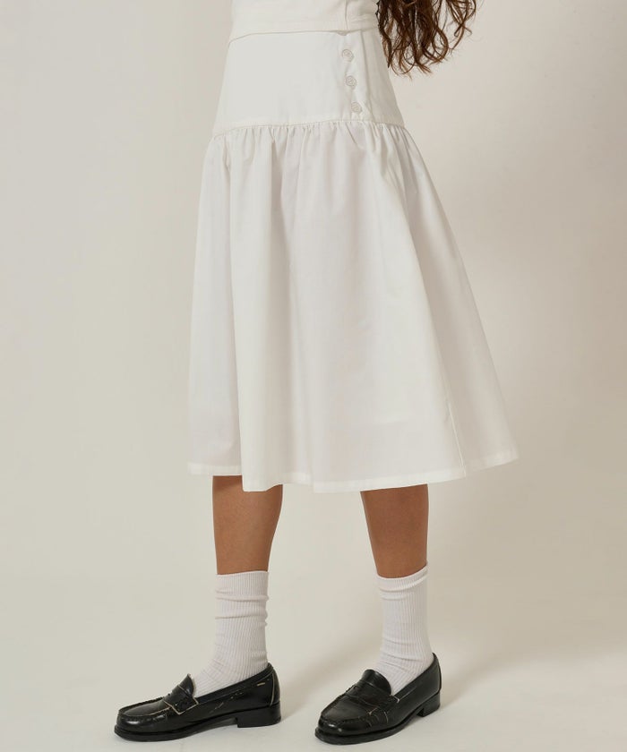スカート/ボトムス/ミディ丈/ホワイト