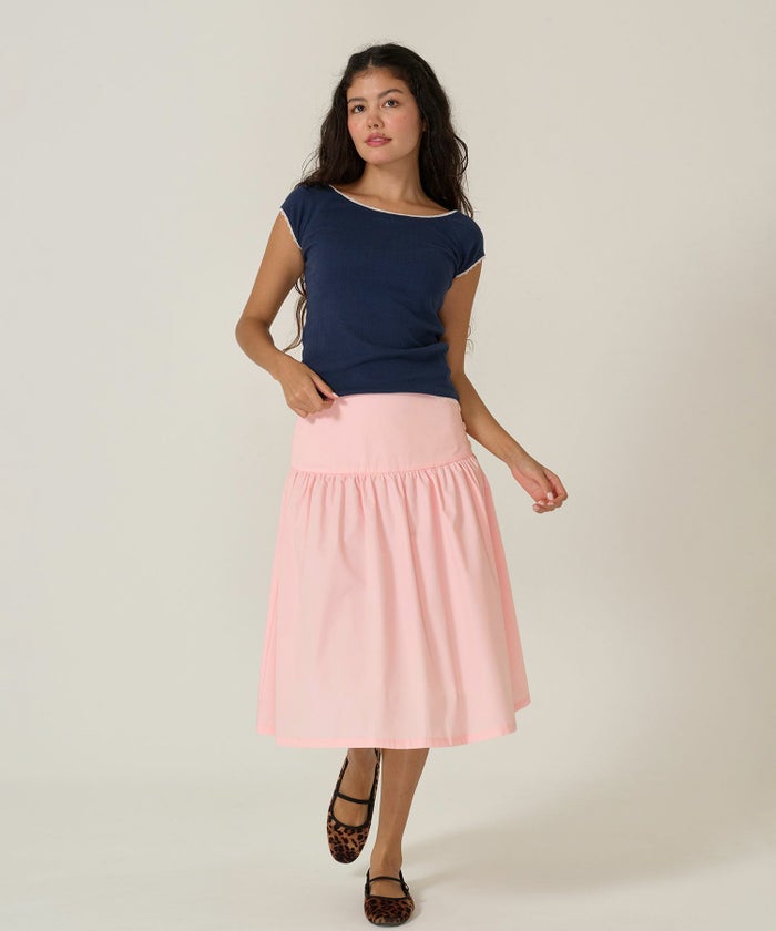 スカート/ボトムス/ミディ丈/ピンク