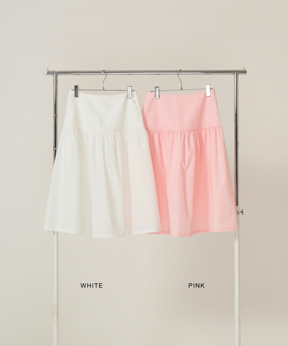 スカート/ボトムス/ミディ丈/ピンク/ホワイト