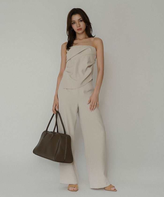 タック ドレープ サテン ベアトップス KINO THE KEI