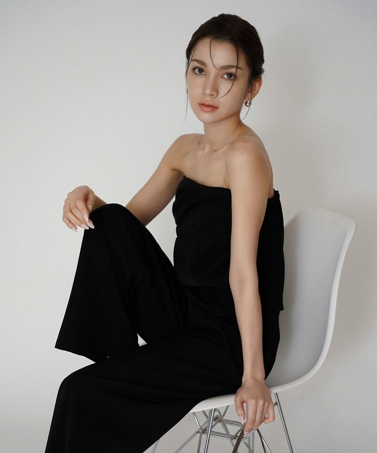 タック ドレープ サテン ベアトップス KINO THE KEI