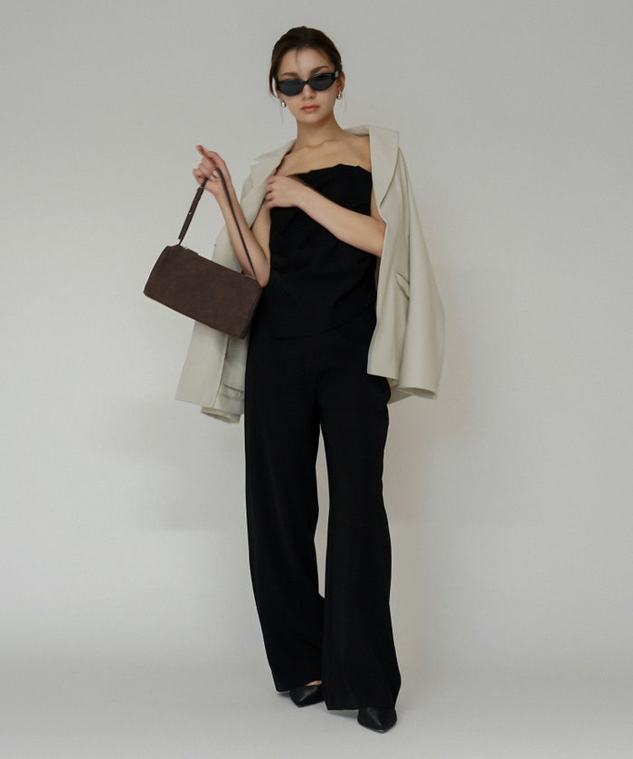 タック ドレープ サテン ベアトップス KINO THE KEI