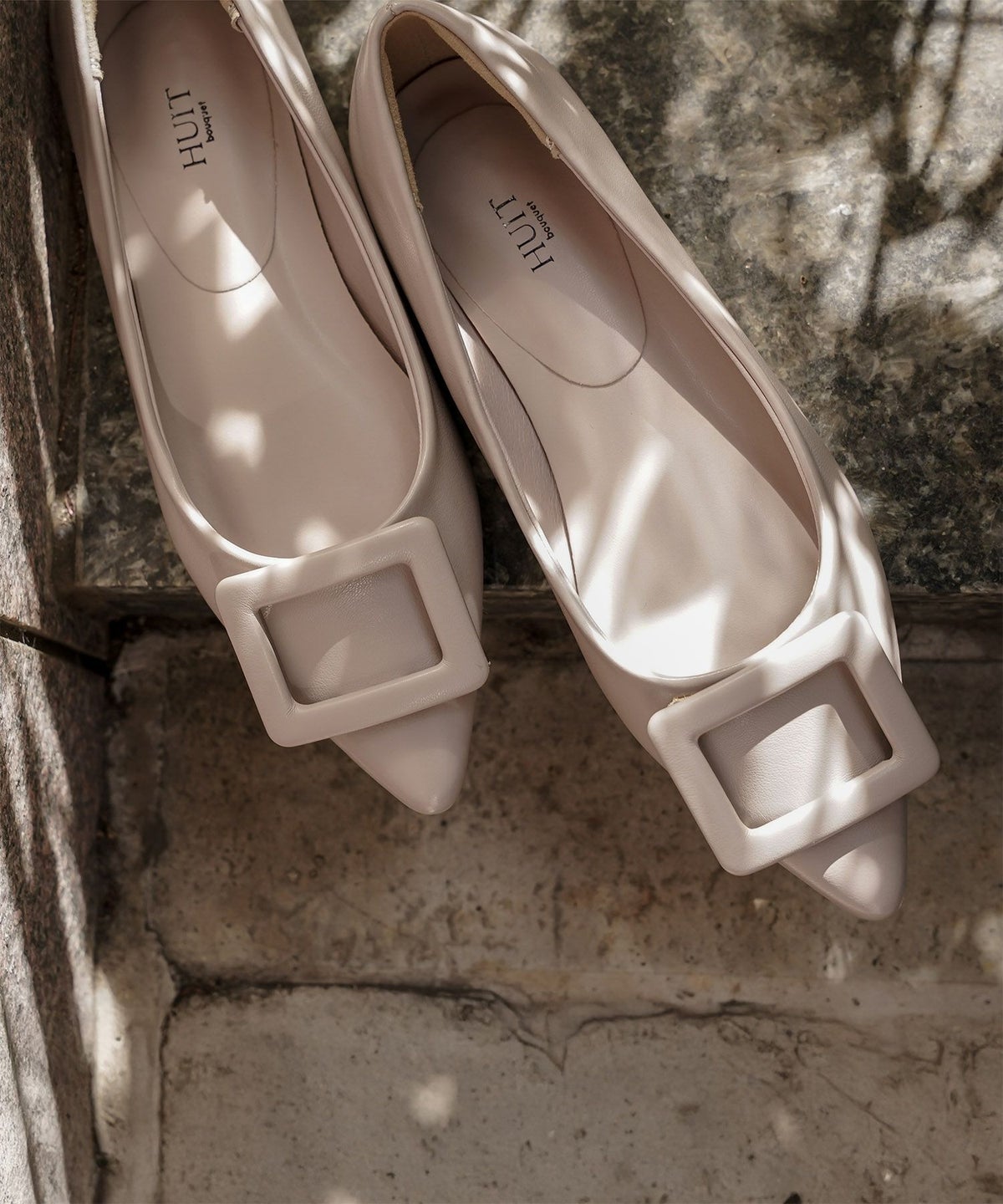 晴雨兼用 スクエア バックル シューズ シルバー ベージュ ブラック S M L LL