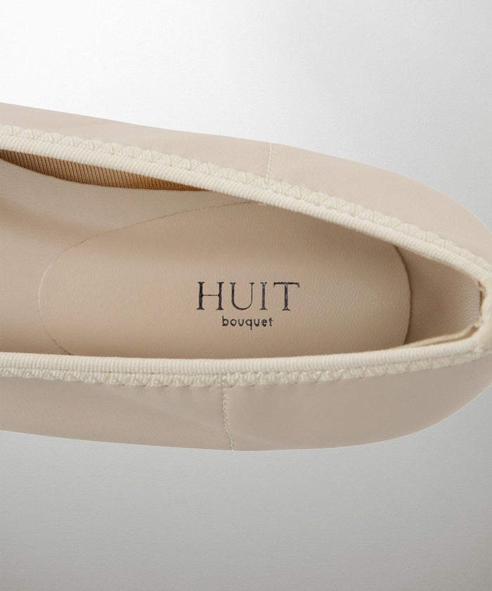 フラワー バックル フラットシューズ ミックス ベージュ ブラック S M L LL