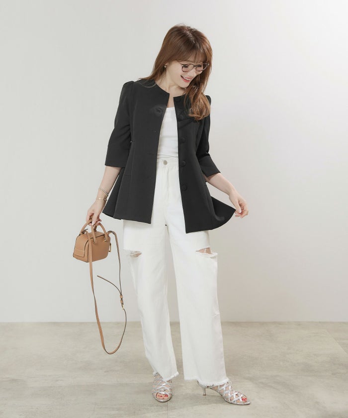 手洗い可セットアップ対応可かわいい上品きれいめ大人カジュアルオフィスフォーマルシンプル体型カバージョイントスペース