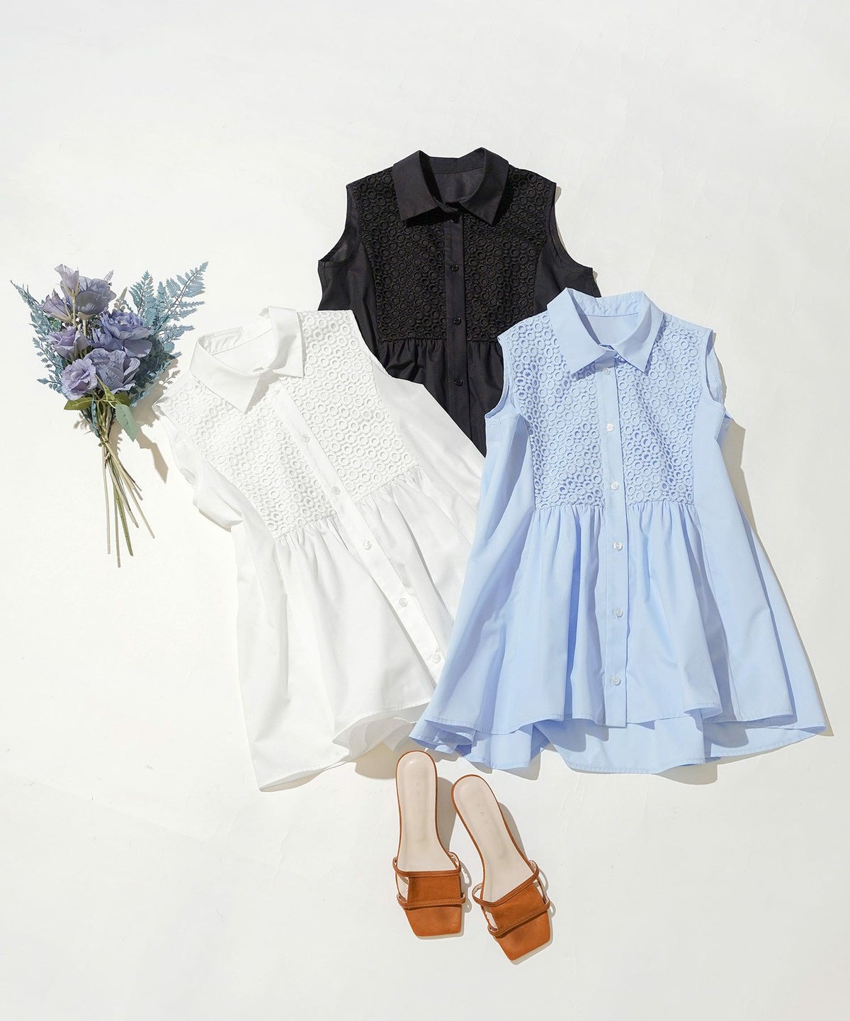 手洗い可かわいい上品きれいめ大人カジュアルシンプルエレガントノースリーブ体型カバージョイントスペース