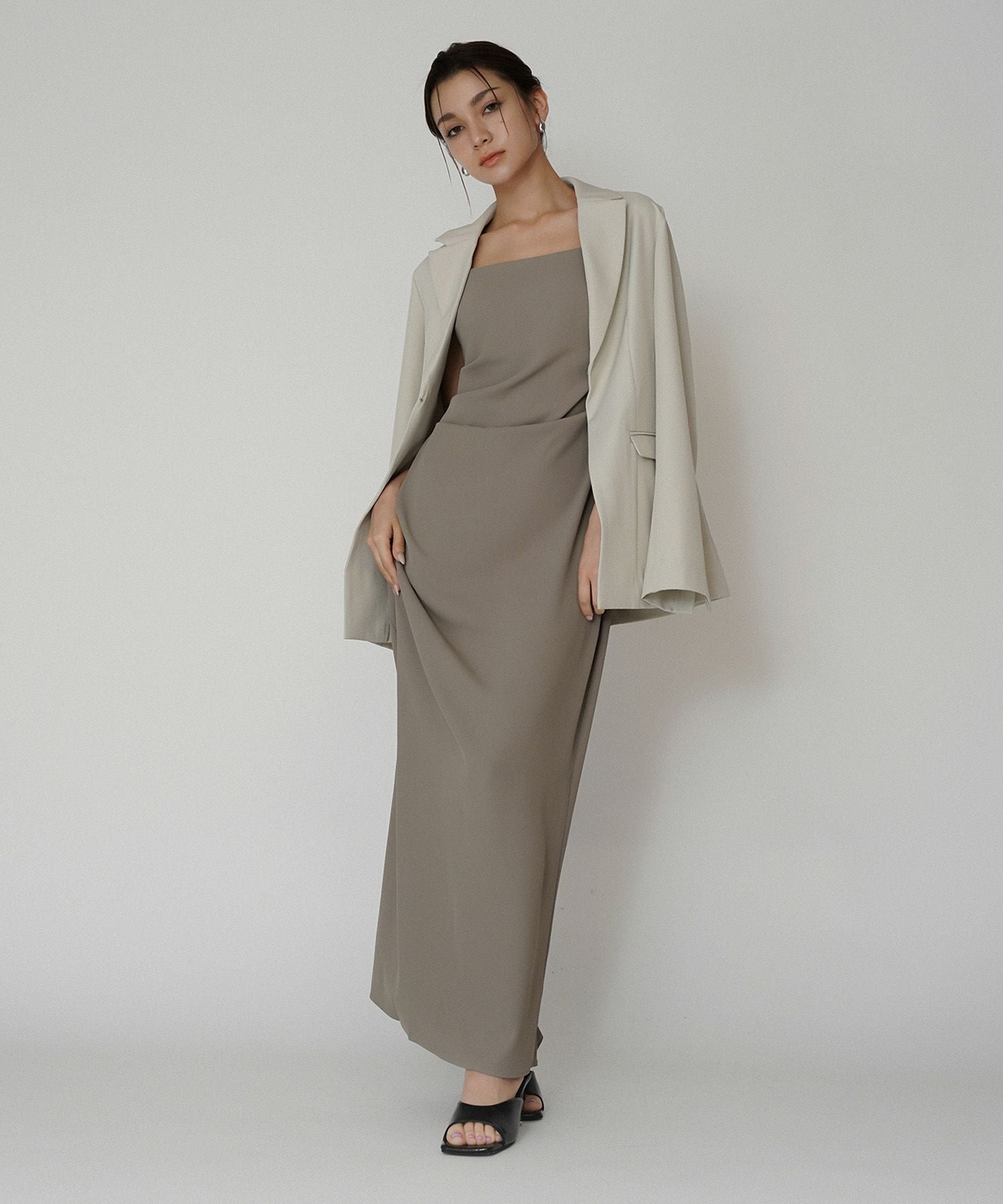 デザイン タック スリット キャミワンピース KINO THE KEI 全2色