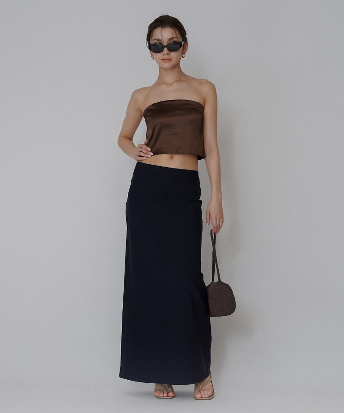 サテン クロップド カップ付き トップス KINO THE KEI