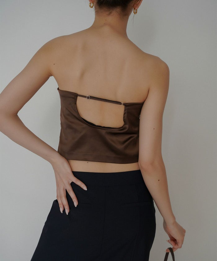 サテン クロップド カップ付き トップス KINO THE KEI