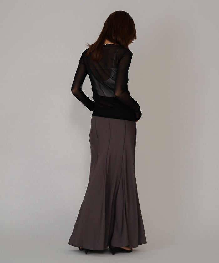 サテン クロップド カップ付き トップス KINO THE KEI