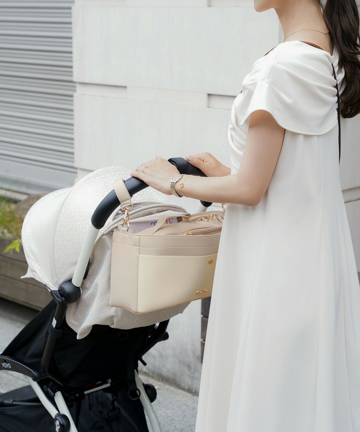 レディースバッグベビーカーバッグバギーバッグ洗えるポケット大容量保冷ペットボトルホルダーごみ入れ持ち運び3WAYベビーカー出産祝いママギフトプレゼントおしゃれペットカートバッグかわいい赤ちゃん新ママ子育て必要なものグレージュブラウン