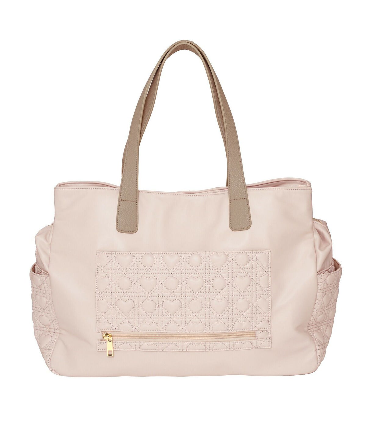 バッグ/トート/旅行/トラベル/撥水/ナイロン/マザーズバッグ/通勤/通学/A4/多機能/コードホール/アイボリー/ピンク/ストロベリーミルク/ブラック/バイカラー/配色/リボン/レザー/ゴールド/ファスナー/キャリー/ママバッグ/ピンク/新色/ヒット/人気/帰省/おしゃれ