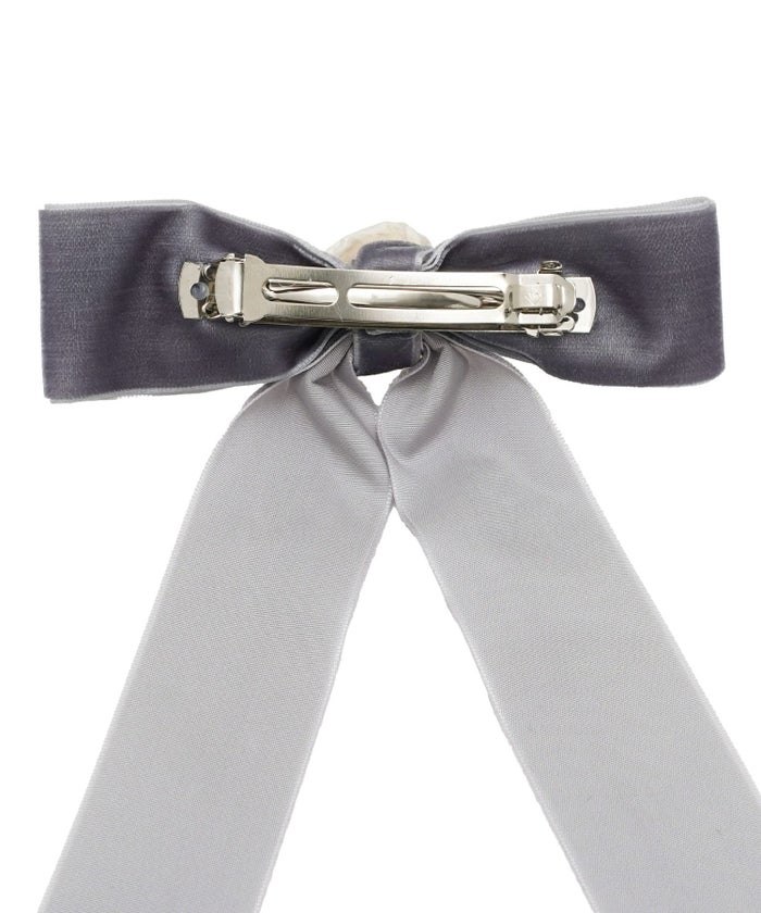 レディースヘアアレンジバレッタへアクリップ髪留めポニーテールハーフアップリボン薔薇花チャーム上品フェミニン