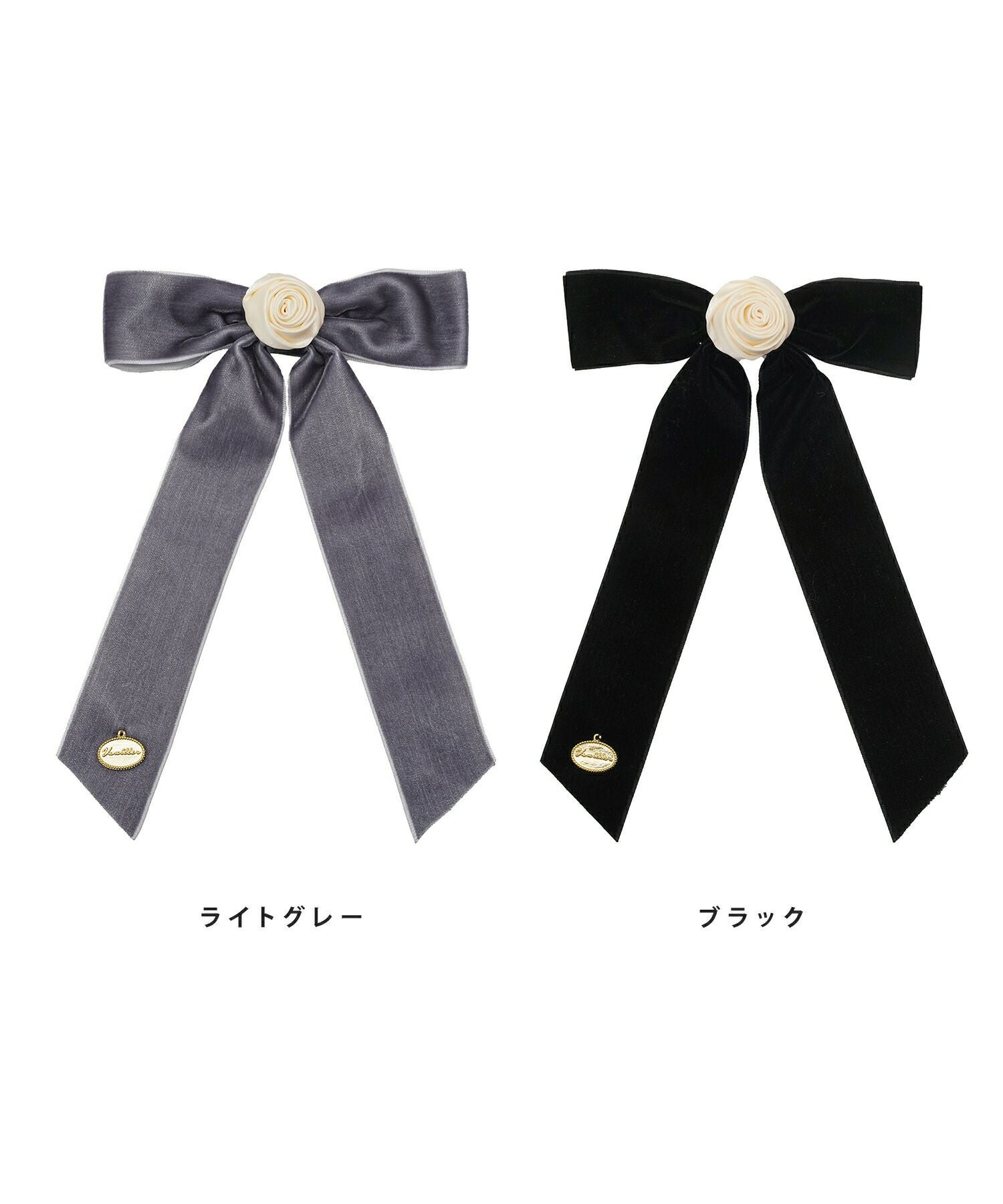 薔薇モチーフ リボン バレッタ le reve vaniller 全2色｜lvn965-2110