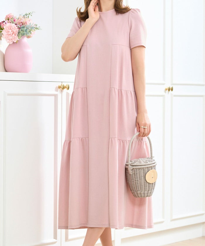 クールタッチティアードリラックスワンピース半袖