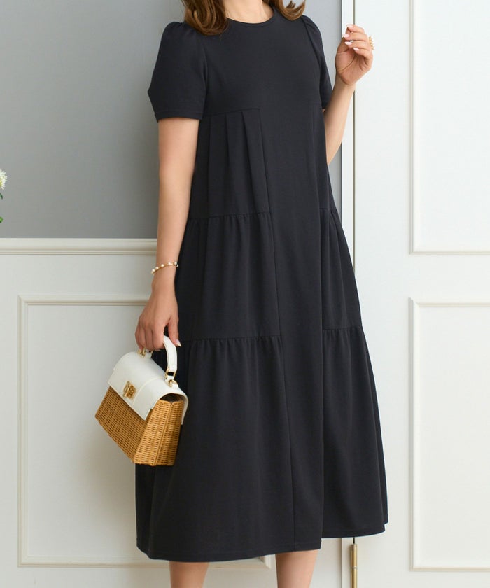クールタッチティアードリラックスワンピース半袖