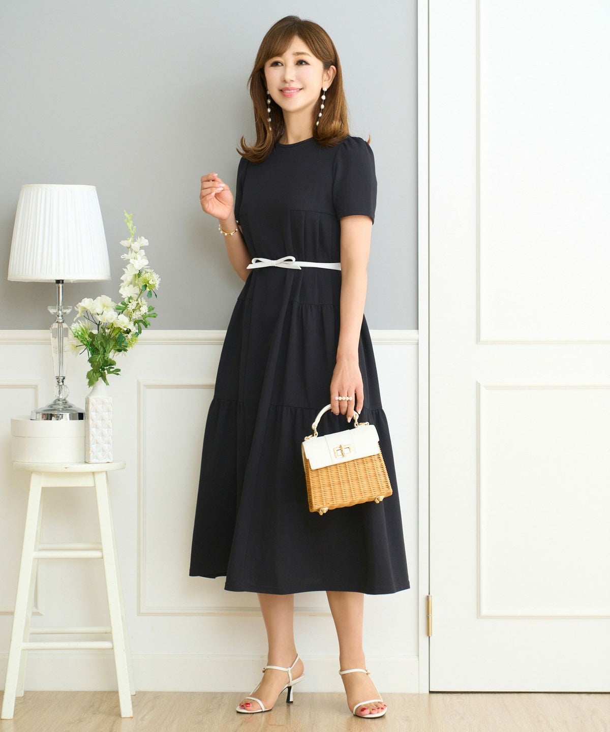 クールタッチティアードリラックスワンピース半袖