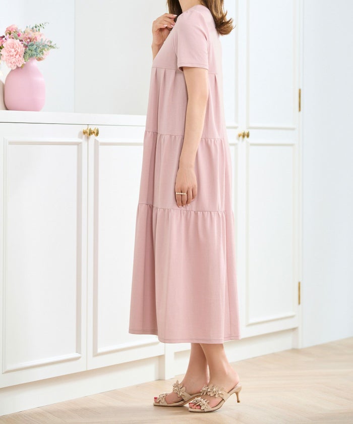 クールタッチティアードリラックスワンピース半袖